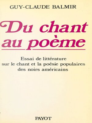 cover image of Du chant au poème